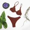 Conjunto bikini Babado castanho