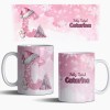 Caneca Natal Rosa com nome