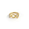 Anel aço dourado infinity love