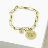 Pulseira em aço gravação dourado