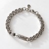 Pulseira em aço Gravação Malha prateada