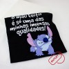 Estampa Impressa T-shirt Cintada Preta M