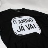 Estampa Impressa T-shirt Unissexo Preta M