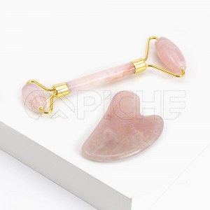 Rolo Massajador Facial e Gua Sha Rosa