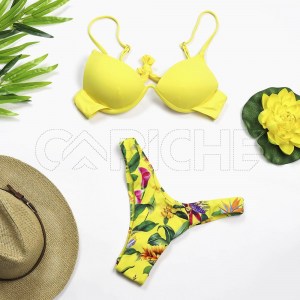 Conjunto bikini Push Up amarelo