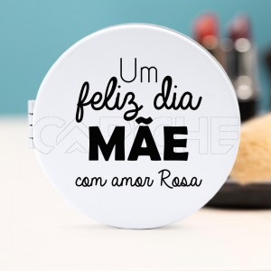 Espelho de Bolso Maquiagem Um feliz dia