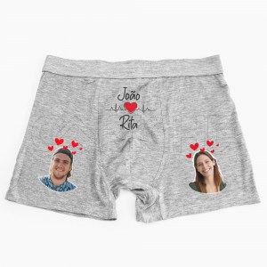 Boxer Homem Casal Personalizável