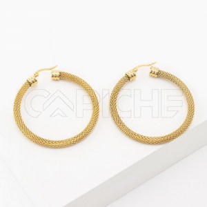 Argola em Aço Malha dourado