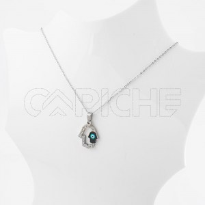 Colar em aço Hamsa turco