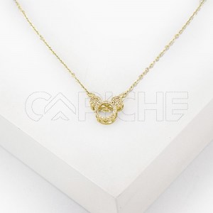 Colar em aço Mickey ouro
