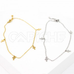 Pulseira em aço para pé Cruz
