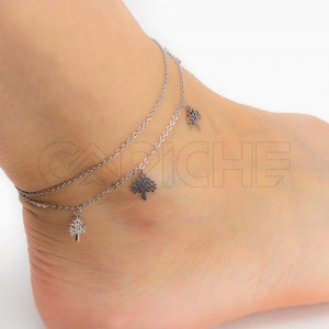 Pulseira em aço para pé dupla Ancora