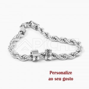 Pulseira em aço Nomes Entrançada