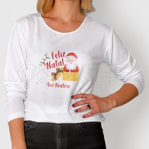 Tshirt Manga Comprida Feliz Natal