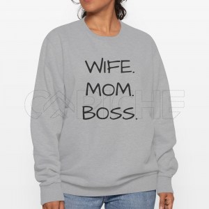Sweatshirt Mulher Wife - Mom - Boss