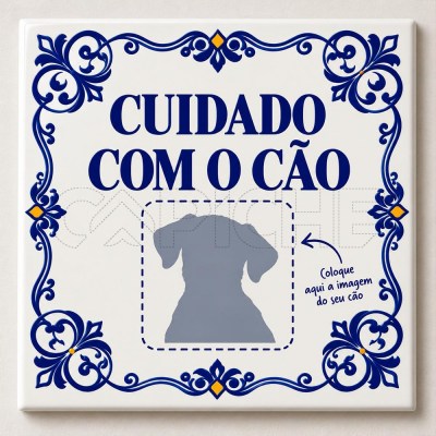 Azulejo Cuidado Com O Cão