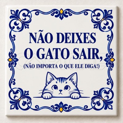 Azulejo Não Deixes Gato Sair