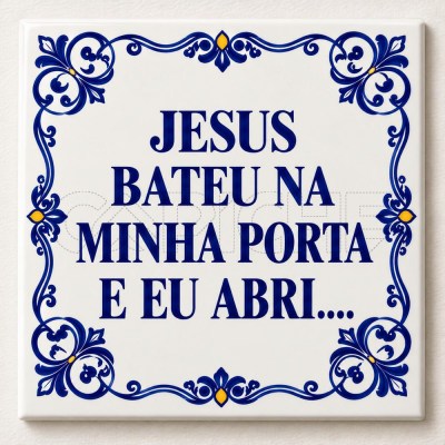Azulejo Jesus Bateu Na Porta