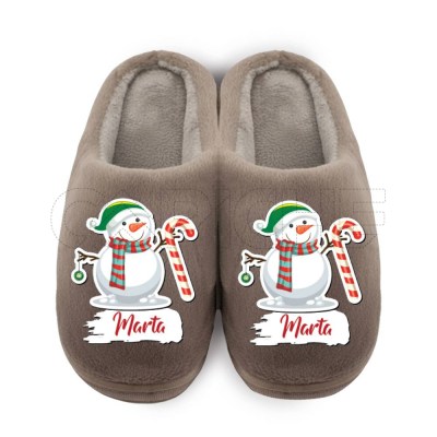 Chinelo Personalizado Pelucia boneco Neve