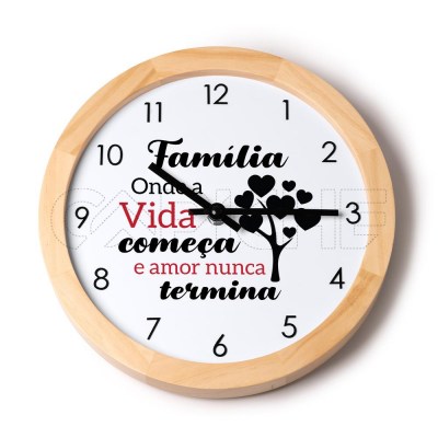 Relógio de Parede Onde a Vida Começa