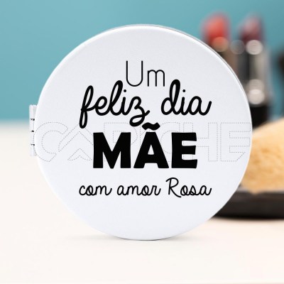 Espelho de Bolso Maquiagem Um feliz dia