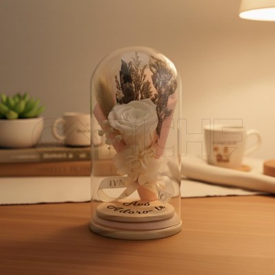 Rosa Preservada em Campânula