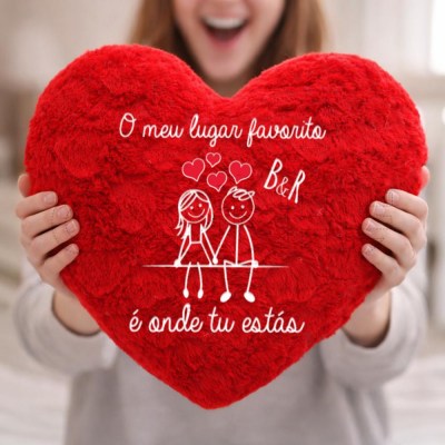 Almofada Peluche Coração Siglas