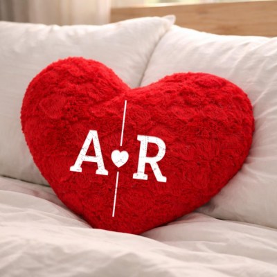 Almofada Peluche coração Iniciais