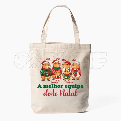 Saco Tote Bag  família capivara natal