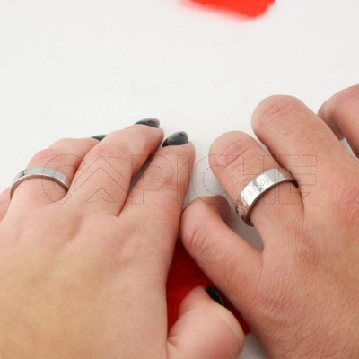 Alianças em Aço Forever Love Prateado