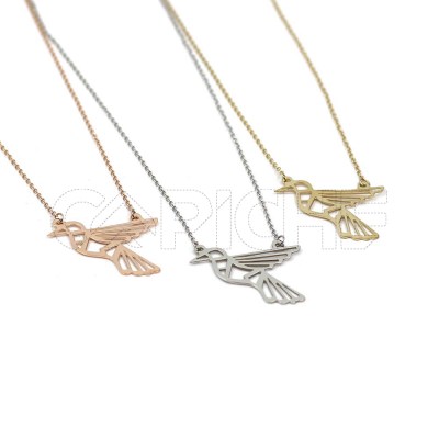 Colar em aço filigrana Pássaro