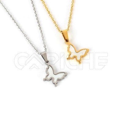 Colar em aço Borboleta