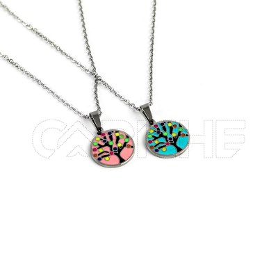 Colar em aço Arvore