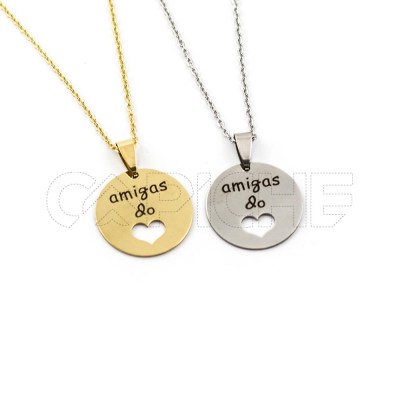 Colar em aço Amigas