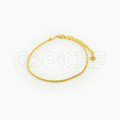 Pulseira em aço para pé Corrente dourado