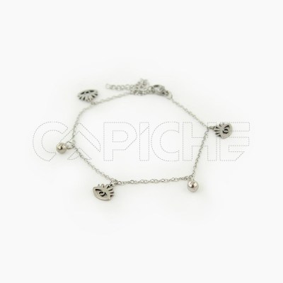 Pulseira em aço para pé olho