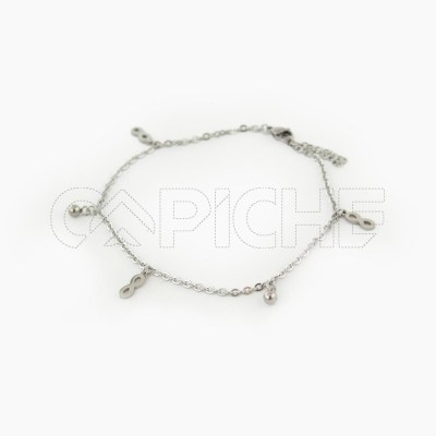 Pulseira em aço para pé Infinito