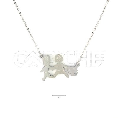 Colar em Aço familia gato