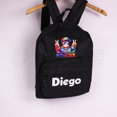 Mochila Escolar Preta | Roblox | Diego