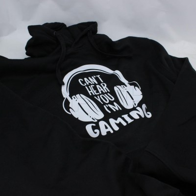 Estampa Impressa Sweater com capuz Preta L