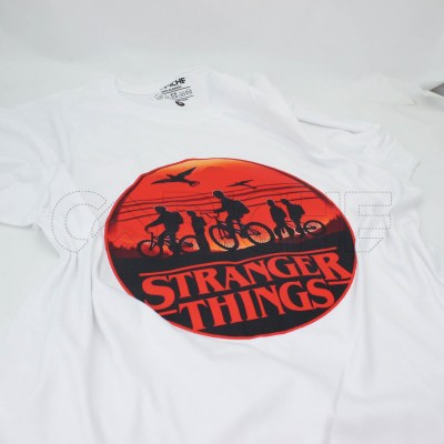 Estampa Impressa T-shirt Unissexo S Branca
