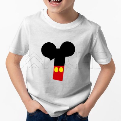 Tshirt Criança Numero Mickey
