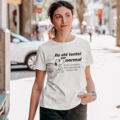 Tshirt Senhora Tentei Ser Normal Snoopy