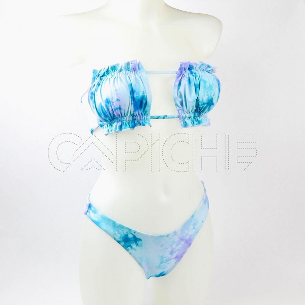 Conjunto bikini Tie Dye Cortina Azul