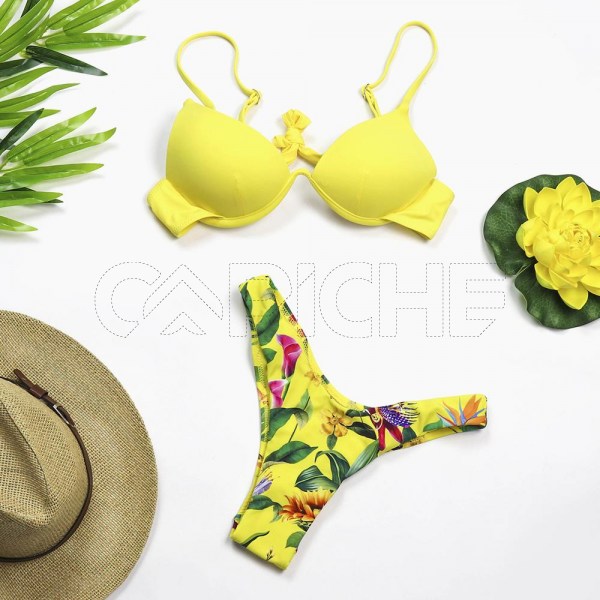 Conjunto bikini Push Up amarelo