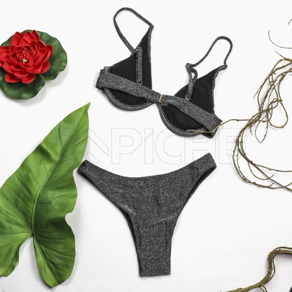 Conjunto bikini Babado Preto