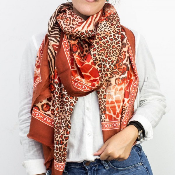 Écharpe Animal Print Laranja