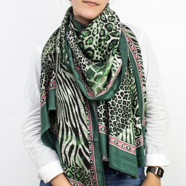 Écharpe Animal Print Verde