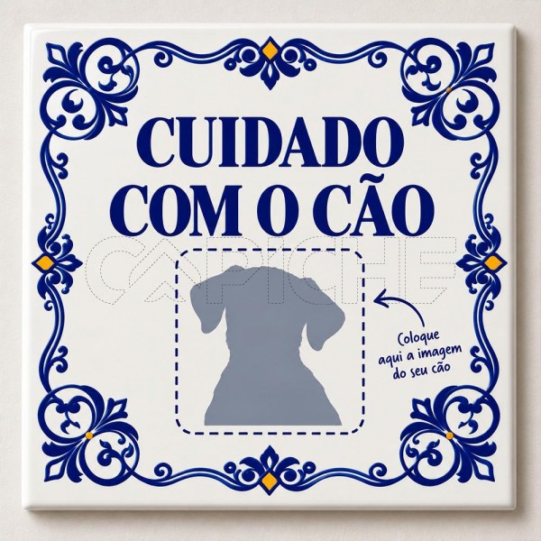 Azulejo Cuidado Com O Cão