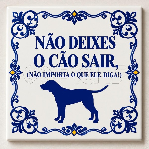Azulejo Não Deixes Cão Sair